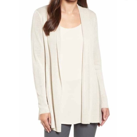 Eileen Fisher Sweaters - Eileen Fisher Ivory Lightweight Open Cardigan